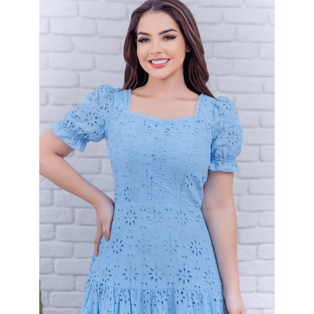 vestido midi vestido azul bebe festa