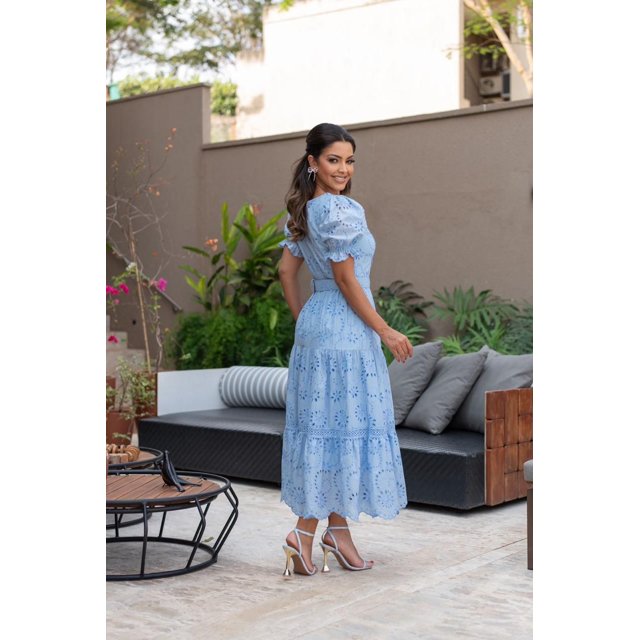 Vestido Evasê Vestido EvangÃ©lico Estampado Vestido Evase Moda