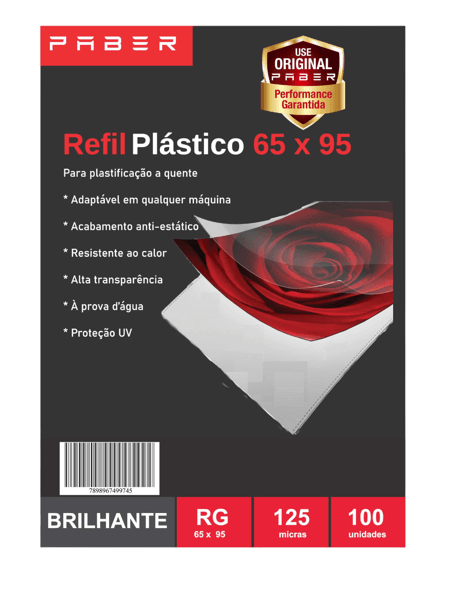 KIT Canteadeira PABER com 100 refis plastificação 65x95mm 125 micras ...