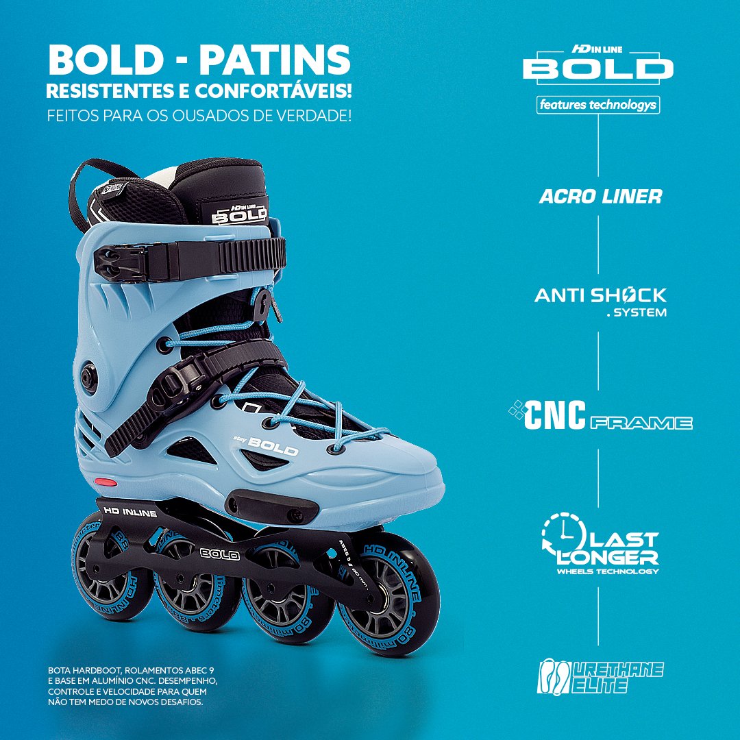 Patins HD Inline BOLD: qualidade e alta performance