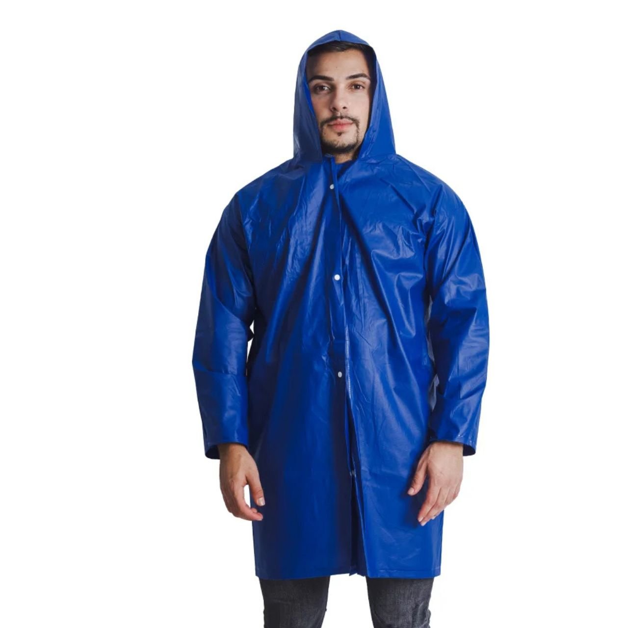 Capa de Chuva de Pvc com Capuz Azul Maicol CA28191 De Paula Epi's