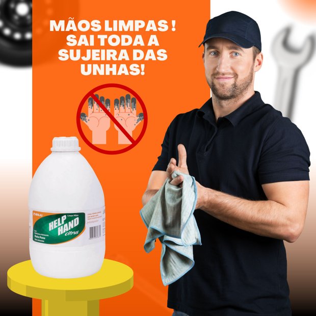 Gel Desengraxante Hidratante Esfoliante com Pedra Pomes Help Hand