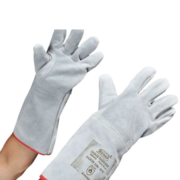 Luva de Raspa com Forro Manta Térmica 20 Cm Costura Kevlar Zanel