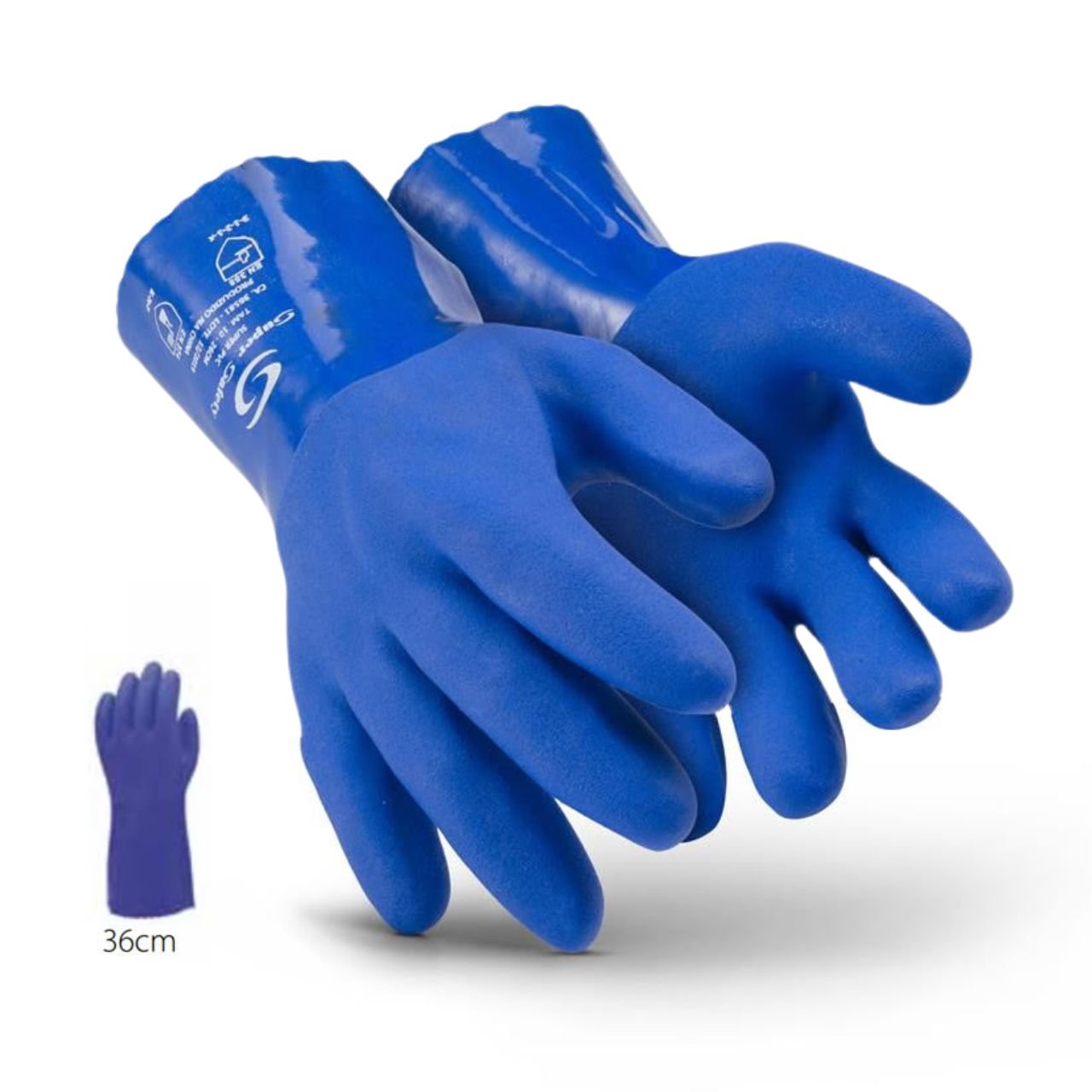 Luva de proteção Super PVC de 36 cm de punho Super Safety CA 36581