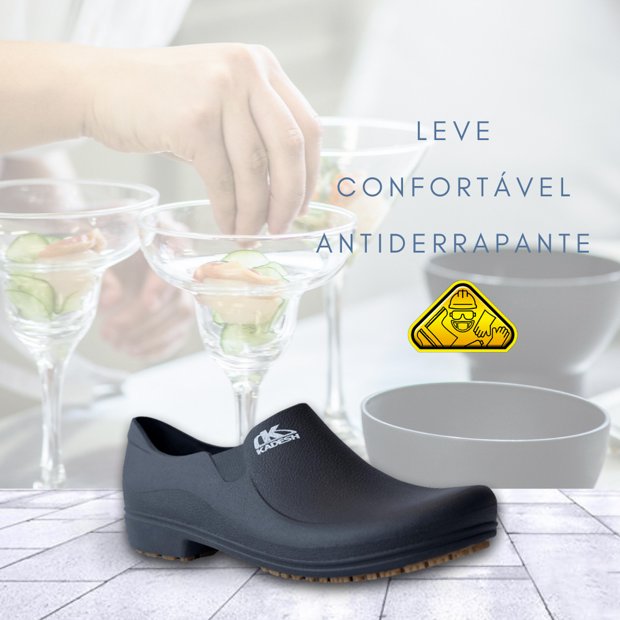 Sapato Soft Grip Preto CA41557 - Borracha Antiderrapante para