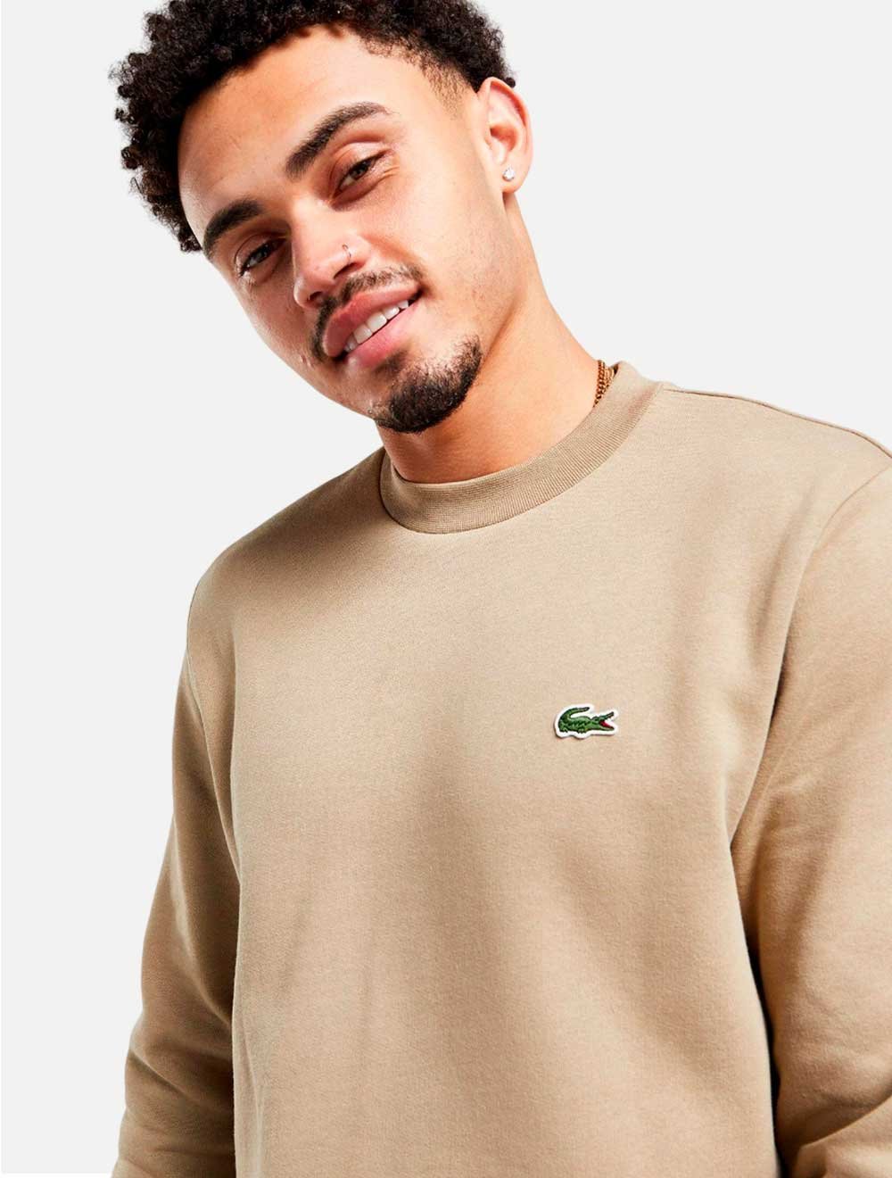 Moletom Lacoste Clássico SH0217 Bege Adamanto Store