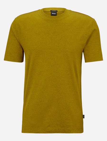 Camiseta Hugo Boss Masculina Regular Tiburt 416 Amarelo Esverdeado