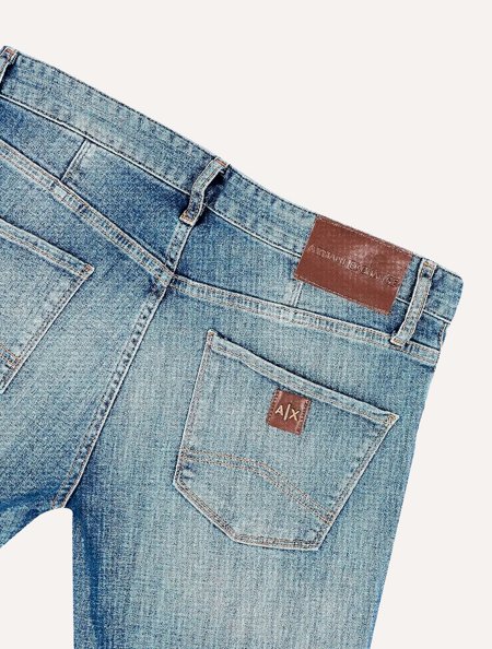 Calça Jeans Armani Exchange Masculina Slim Rzj 6RZJ10 Azul Escuro