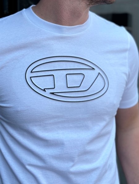 Camiseta Diesel T-Just Bigoval Maglietta A03789 Regular Branca