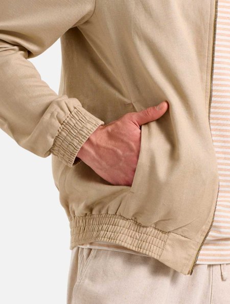 Jaqueta Zak Masculina Bomber Linho Slim ML 52Y1001 Areia