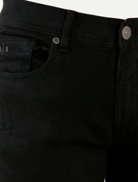 Calça Jeans Armani Exchange Masculina Slim Ax 6LZJ13 Preta