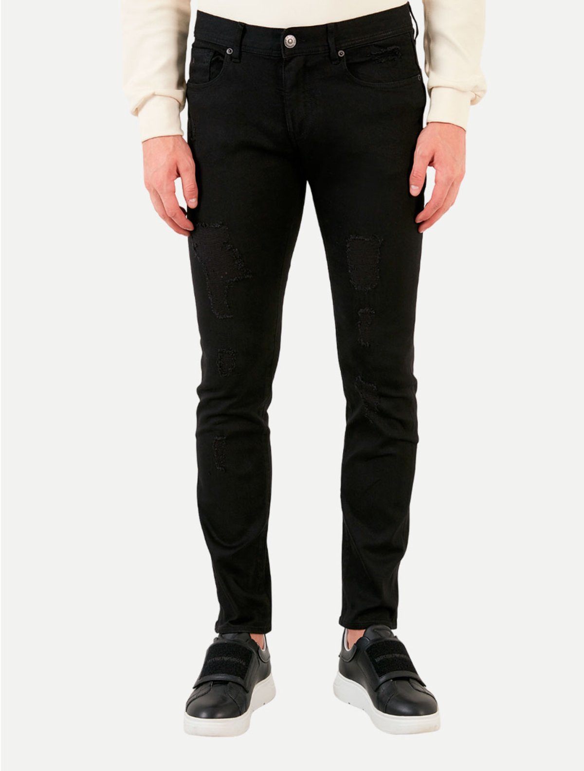 Calça Jeans Armani Exchange Masculina Slim Ax 6LZJ13 Preta