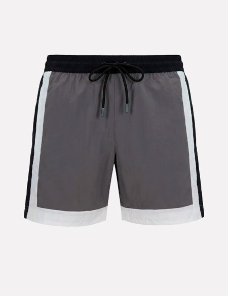 Short Hugo Boss Masculino Regular Remy Cinza/Branco/Preto | Adamanto Store