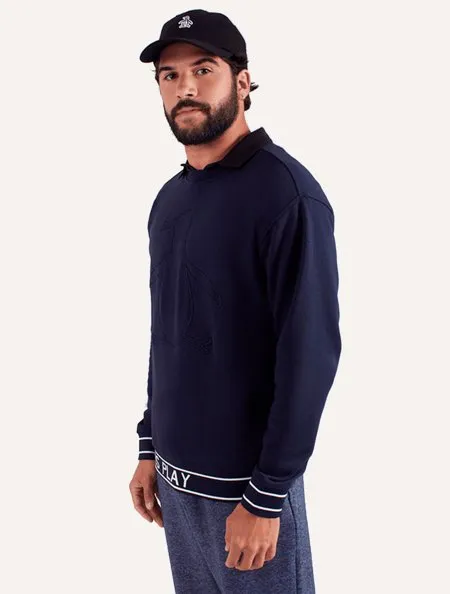 Blusa Original Penguin Masculina Regular Moletom OPKS30080 Azul