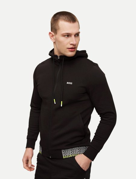 Jaqueta Hugo Boss Masculina Moletom Saggy 1 Preta | Adamanto Store