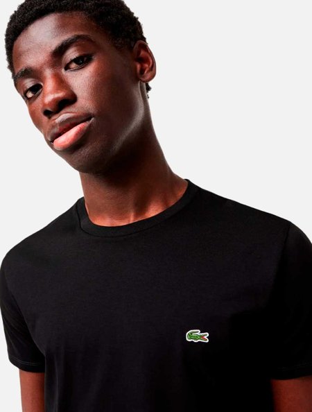 Camiseta Lacoste Masculina Pima Regular Fit TH6709 Preta