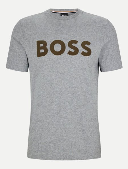 Camiseta Hugo Boss Masculina Regular Tiburt 318 Mescla Cinza