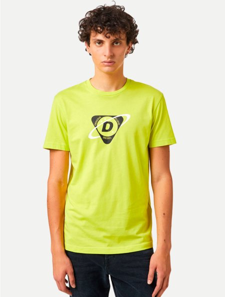 Camiseta Diesel Masculina Regular T-Diegos K24 A03363 Verde Neon