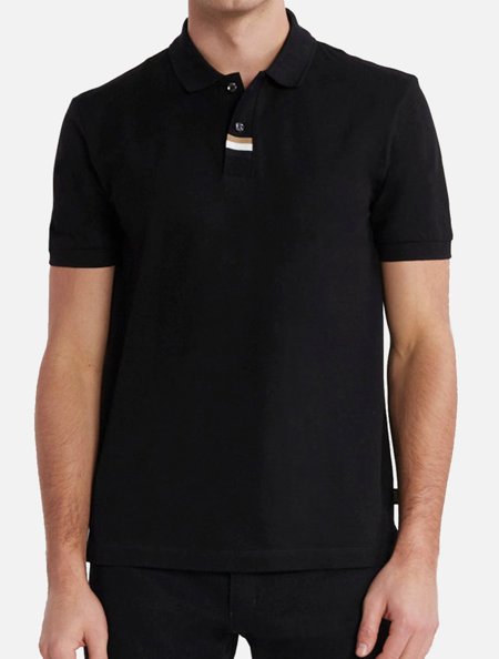 Polo Hugo Boss Regular Parlay 424 Preta | Adamanto Store