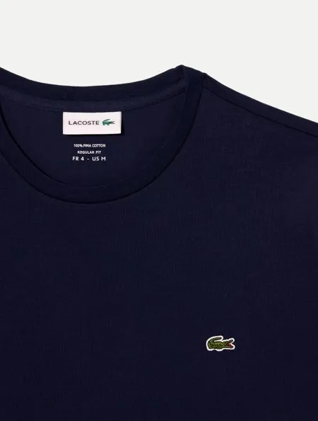 Camiseta Lacoste Masculina Regular Fit Pima TH6709 Azul Marinho