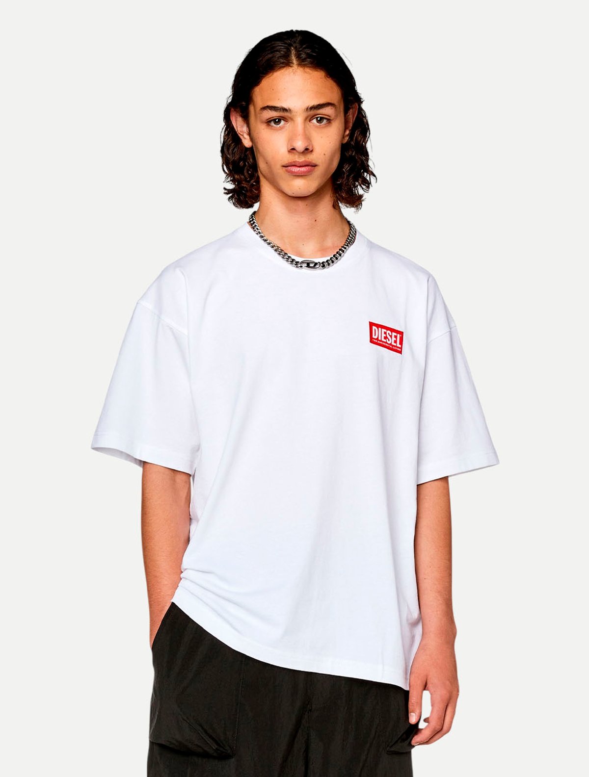 Camiseta Diesel Oversize T-Nlabel L1 A11593 Branca | Adamanto Store
