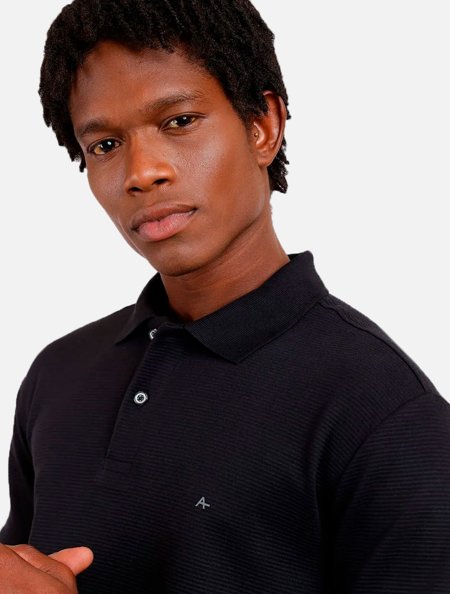 Polo Aramis Masculina Regular Suedine PO100223 Preta | Adamanto Store