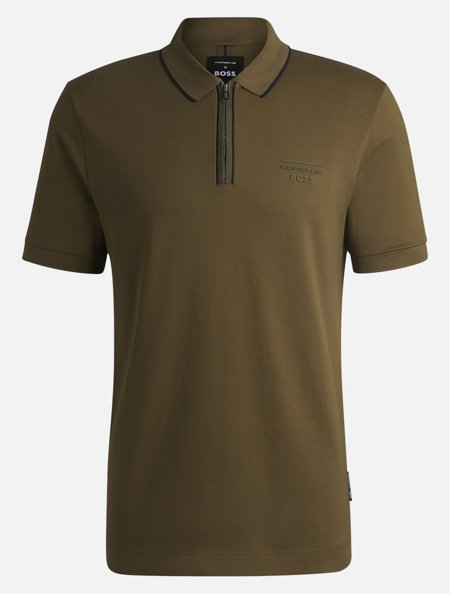 Polo Hugo Boss X Porsche Masculina Regular H-Paras 71 Verde