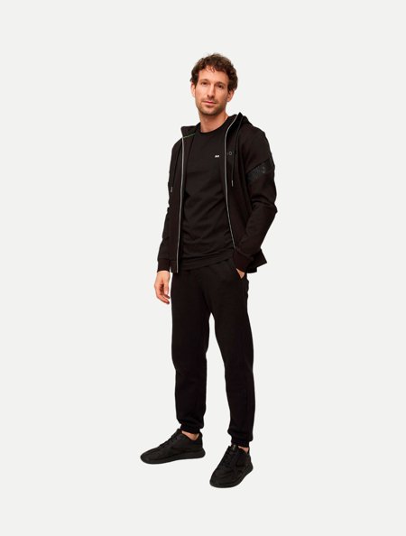 Jaqueta Hugo Boss Masculina Regular Fit Malha Saggy Mirror Preta