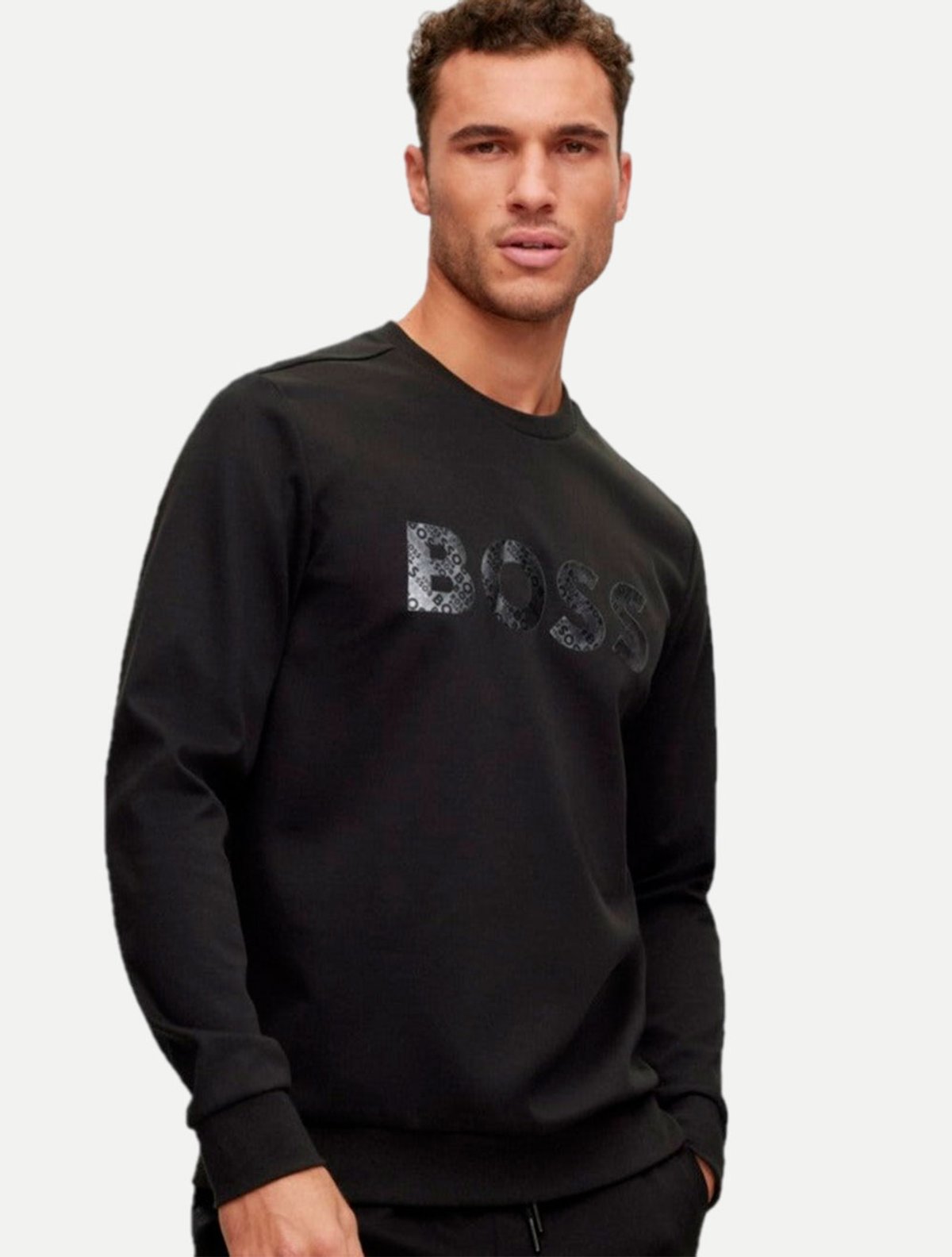 Blusa Hugo Boss Masculina Moletom Regular Salbo Mirro Preta