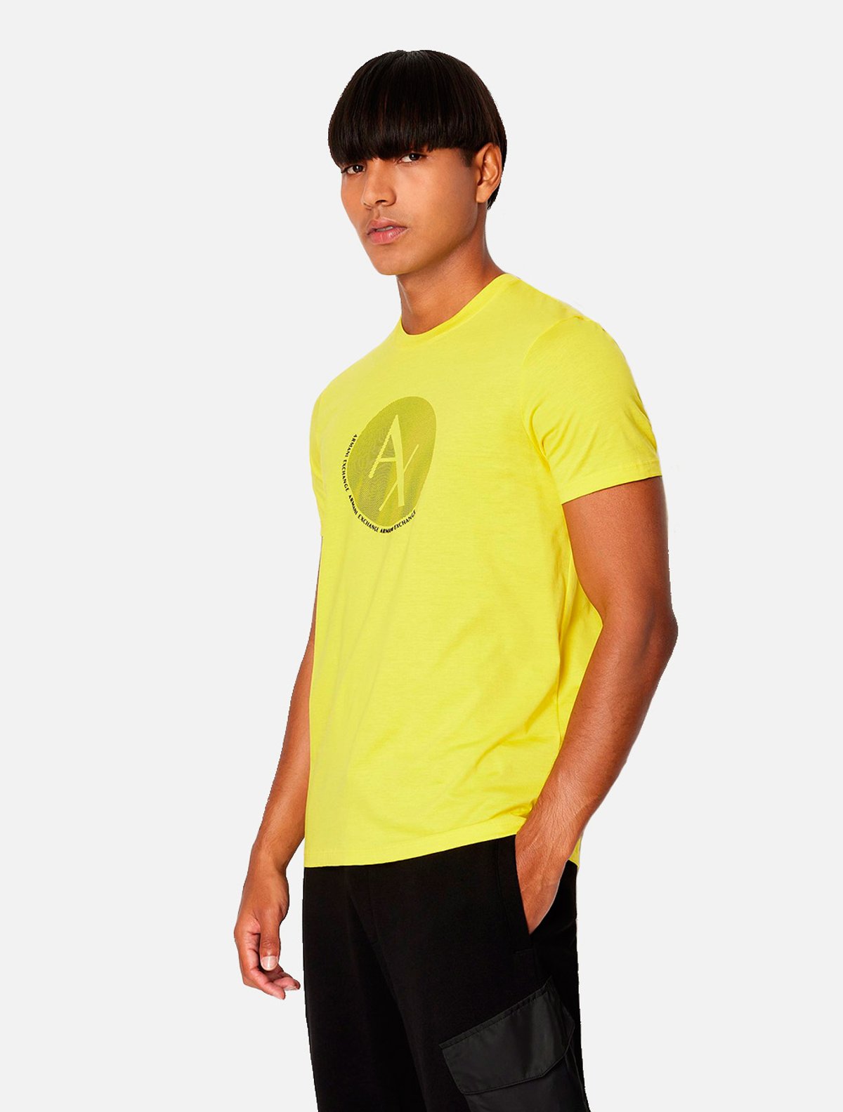 Camiseta Armani Exchange Masculina Slim 6RZTAG Amarela | Adamanto