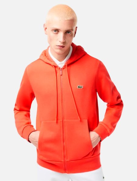 Jaqueta Lacoste Masculina Moletom Sport Capuz SH9718 Laranja