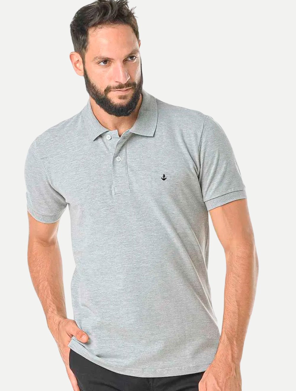 Polo King & Joe Regular Âncora Piquet PO16001 Mescla | Adamanto Store