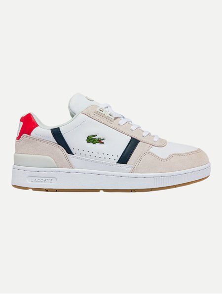 Tênis Lacoste Masculino T-Clip 40SMA0048BR407 Tricolor Br/Mr/Vm