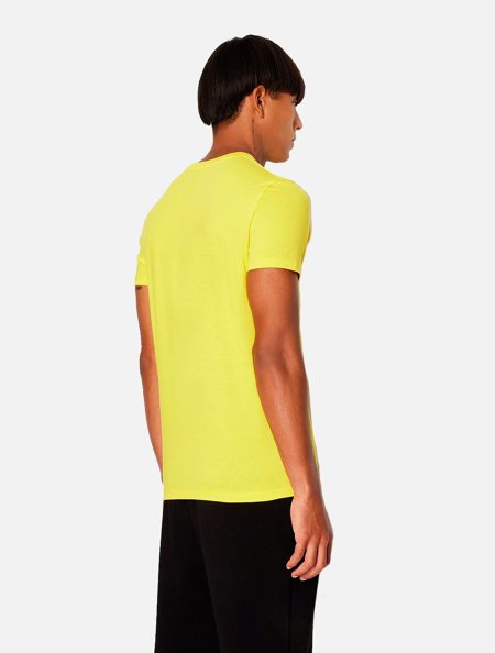 Camiseta Armani Exchange Masculina Slim 6RZTAG Amarela | Adamanto