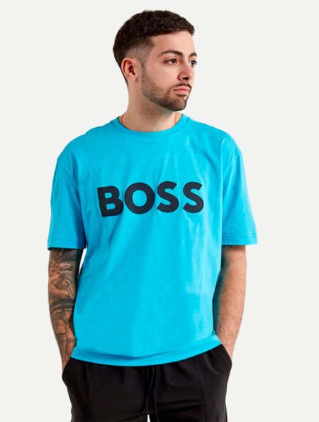 Camiseta Hugo Boss Masculina Regular Fit Tee Azul Capri