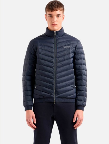 Jaqueta Armani Exchange Masculina Regular Puffer Melange Grey Navy