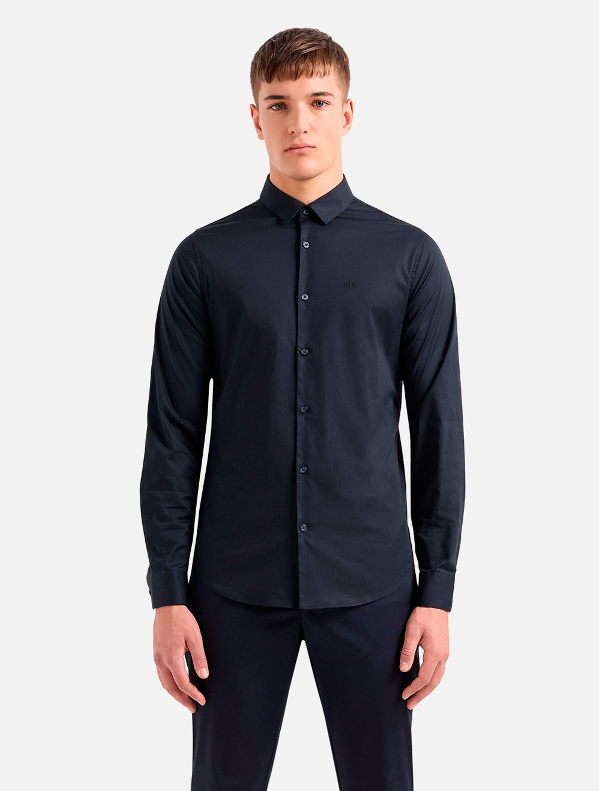 Camisa Armani Exchange Navy Masculina Slim 8NZC31ZN28Z Azul Camisa Armani Exchange Navy Masculina Slim 8NZC31ZN28Z Azul