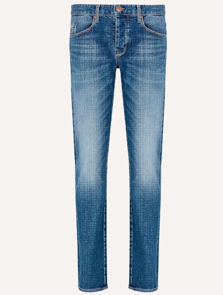 Calça Jeans Armani Exchange Masculina Slim Rzj 6RZJ10 Azul Escuro