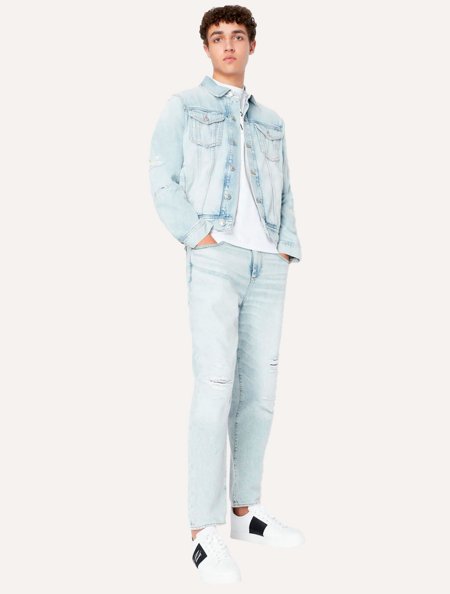 Jaqueta Jeans Armani Exchange Masculina Regular Indigo 3RZBP1 Azul