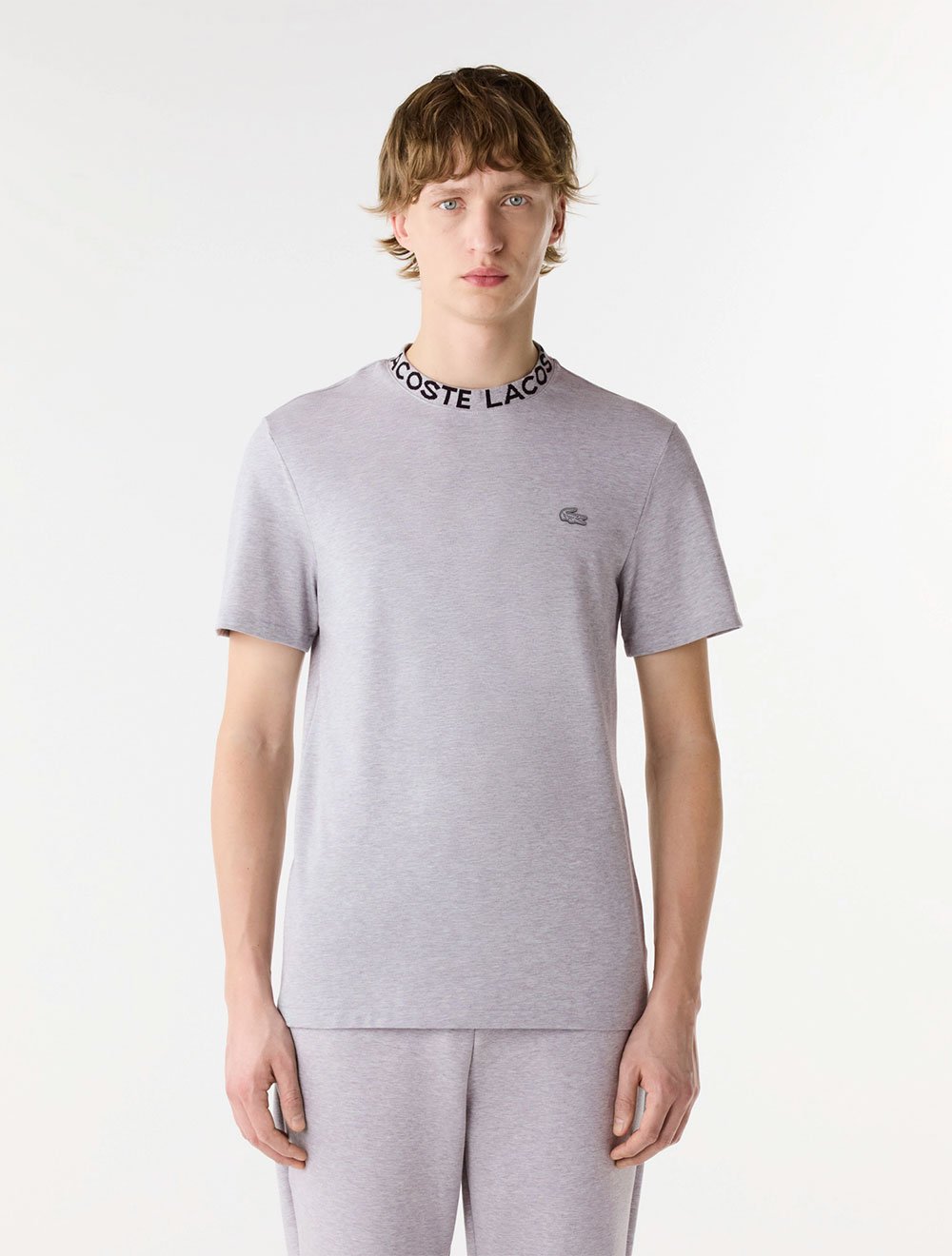 Camiseta Lacoste Masculina Regular Fit TH7488 Cinza | Adamanto Store