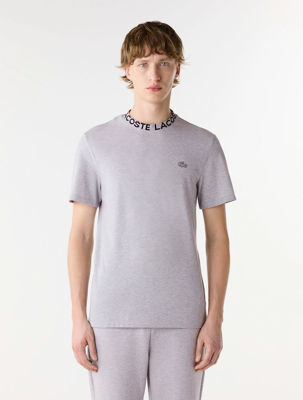 Camiseta Lacoste Masculina Regular Fit TH7488 Cinza | Adamanto Store