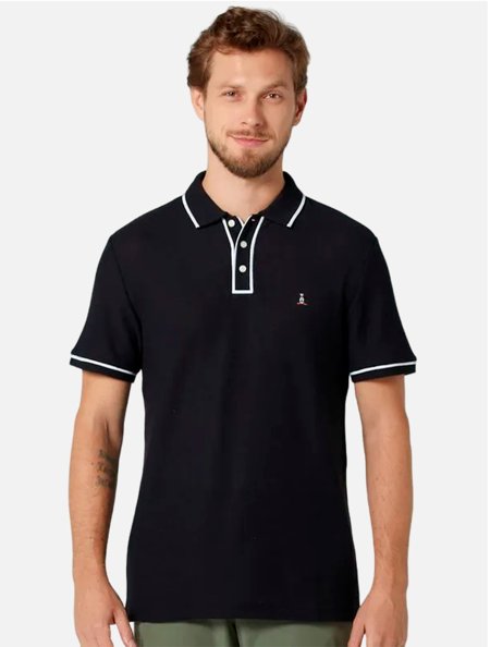 Polo Original Penguin Masculina Regular OPKM3500 Preta | Adamanto