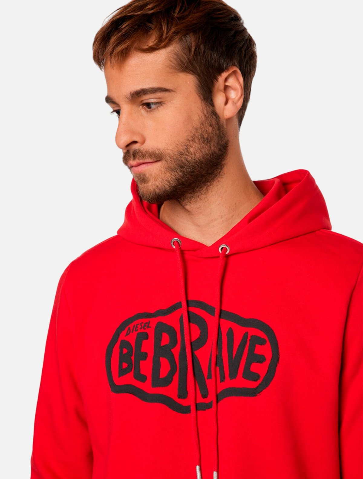 Blusa Diesel Moletom Regular S-Girk Hood K11 A02968 Capuz Vermelha