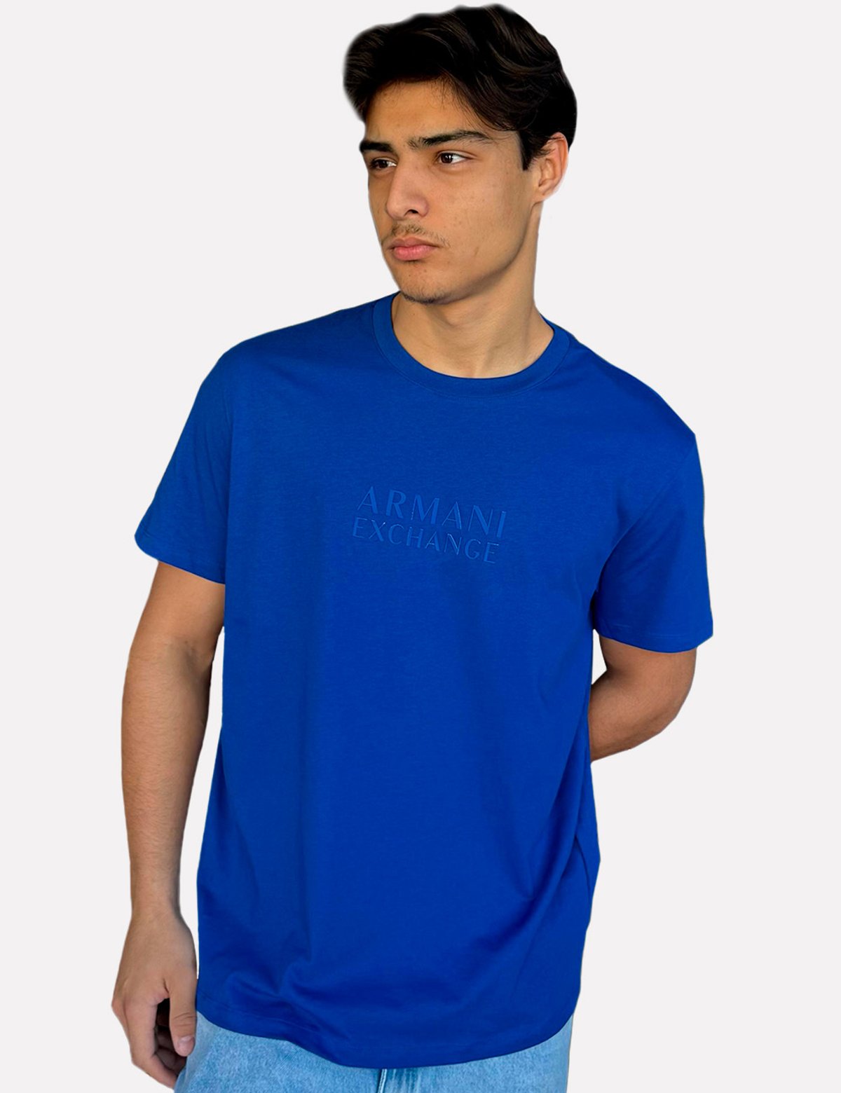 Camiseta Armani Exchange Masculina Regular XM000553 Azul Royal