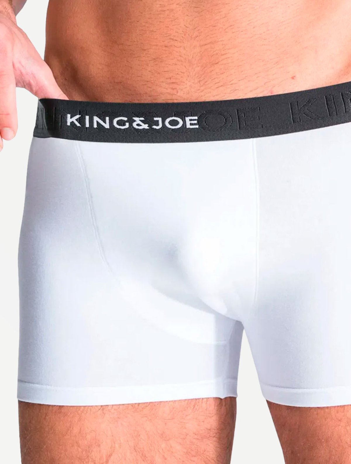 Kit Cueca King & Joe Masculina Boxer Lisa AC19701 Branca C/Preta