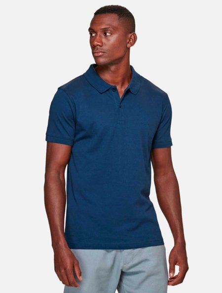 Polo Zak Masculina Slim Pima Interlock 43YC070 Azul Marinho
