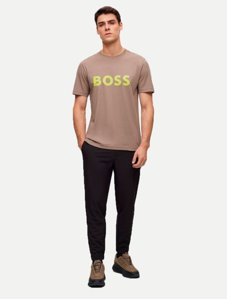 Camiseta Hugo Boss Masculina Oversized Tee 1 Marrom | Adamanto Store
