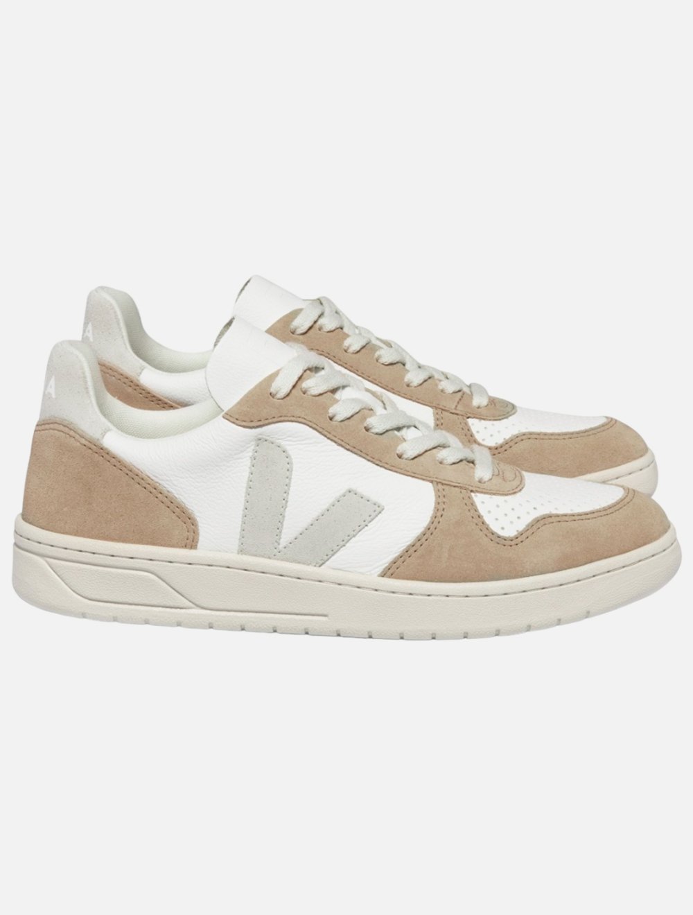 クローム Tênis Veja V10 Chromefree Leather White Natural Sahara | Adamanto