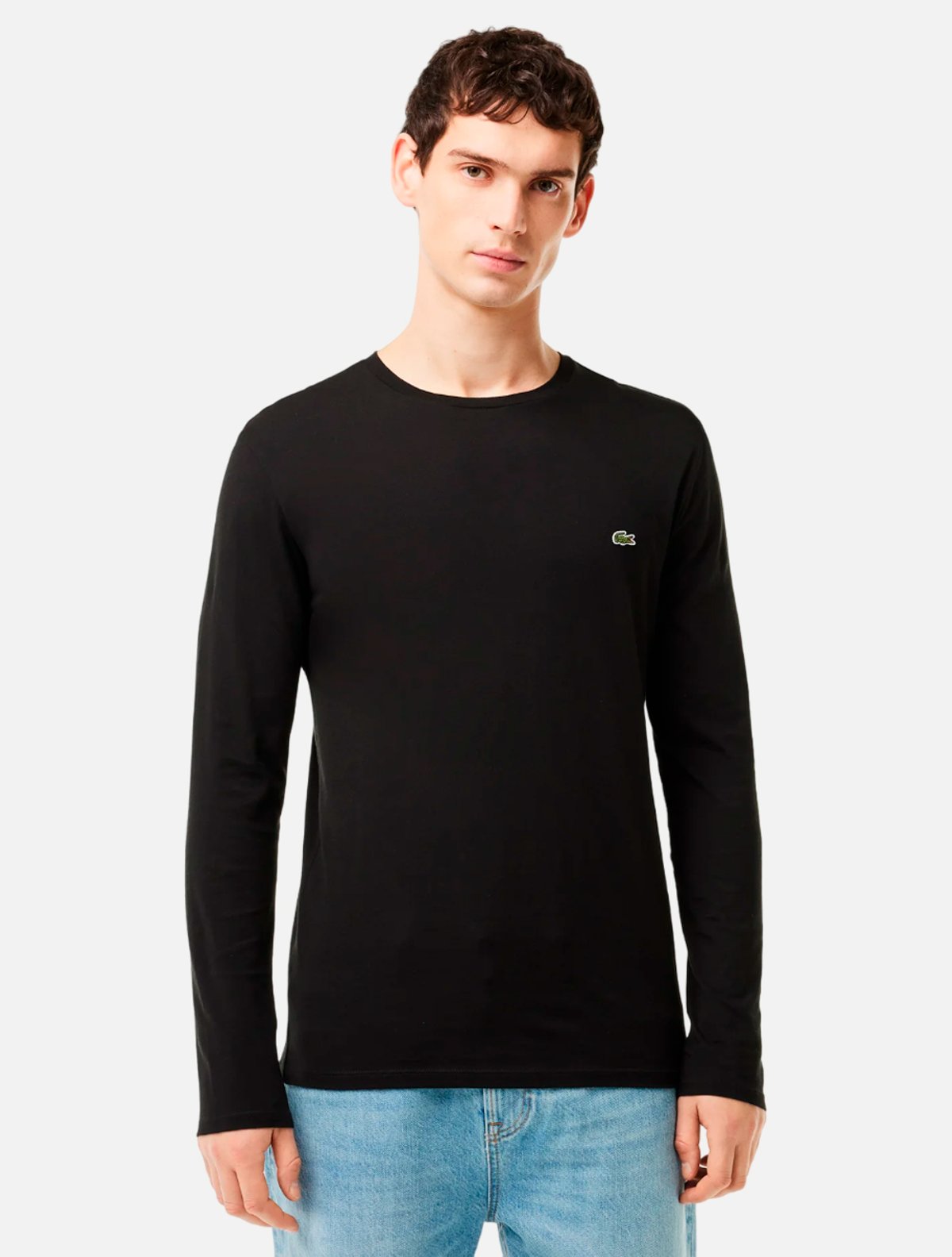 Camiseta Lacoste Masculina Regular Fit Manga Longa TH6712 Preta