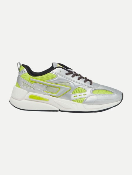 Toshioprint Tênis Diesel S-Serendipity Sport Y02868 Prata/Verde Neon